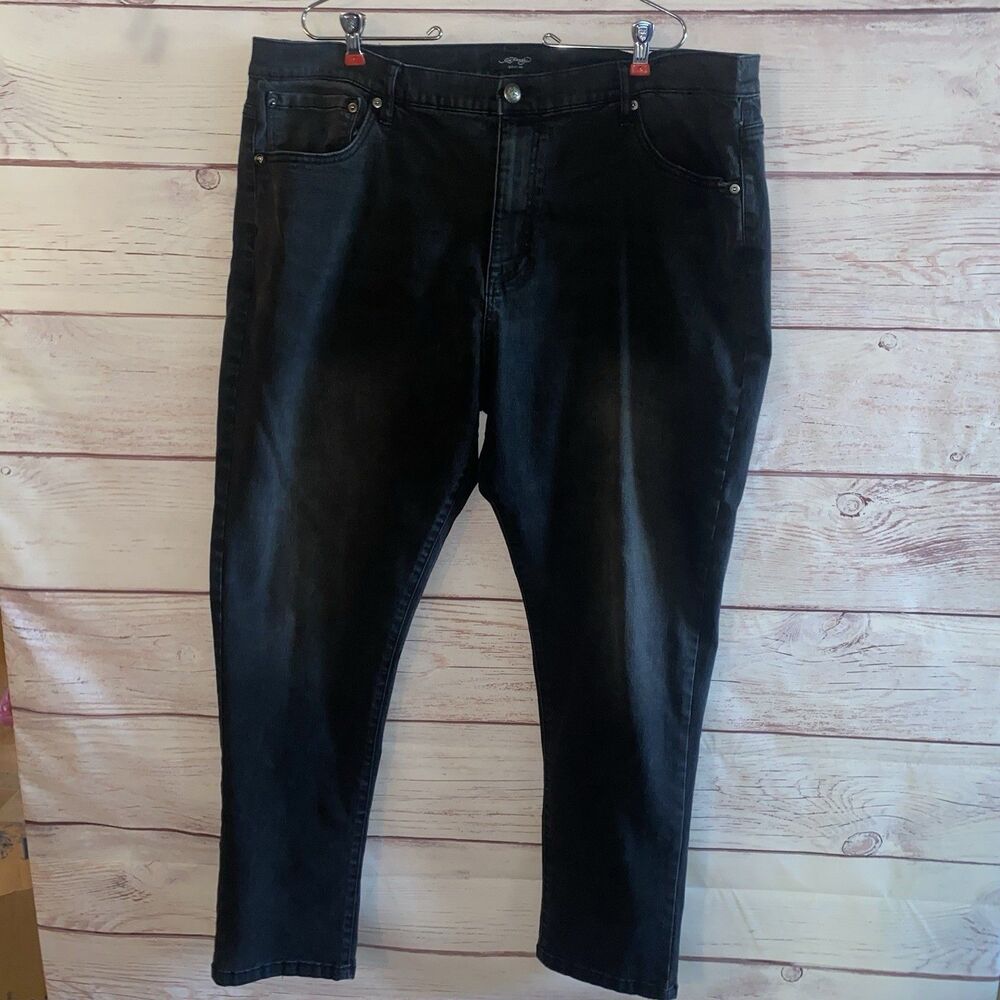 Ed Hardy Jeans Men 42 Black Slim Fit Embroidered Skull Logo MEHD8300-5